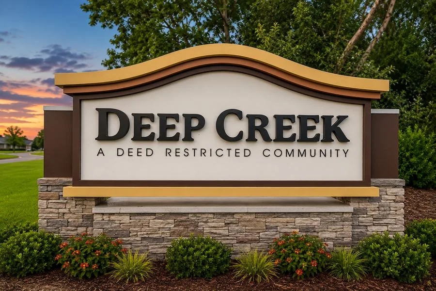 Deep Creek entrance sign, a deed restricted community in Punta Gorda, Florida