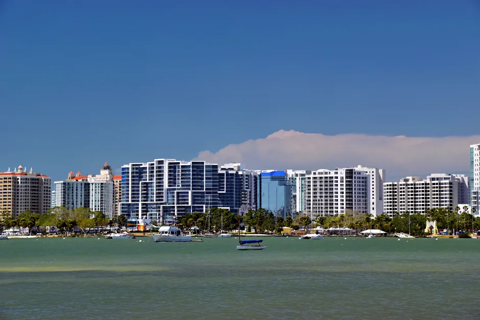 The Sarasota, Florida skyline seen across Sarasota Bay